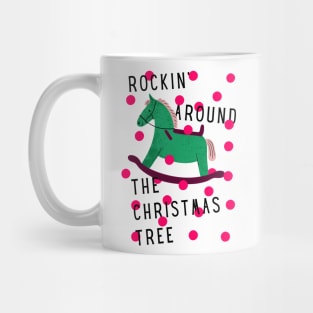 Rocking Around the Christmas Tree with Pink Dots Mug